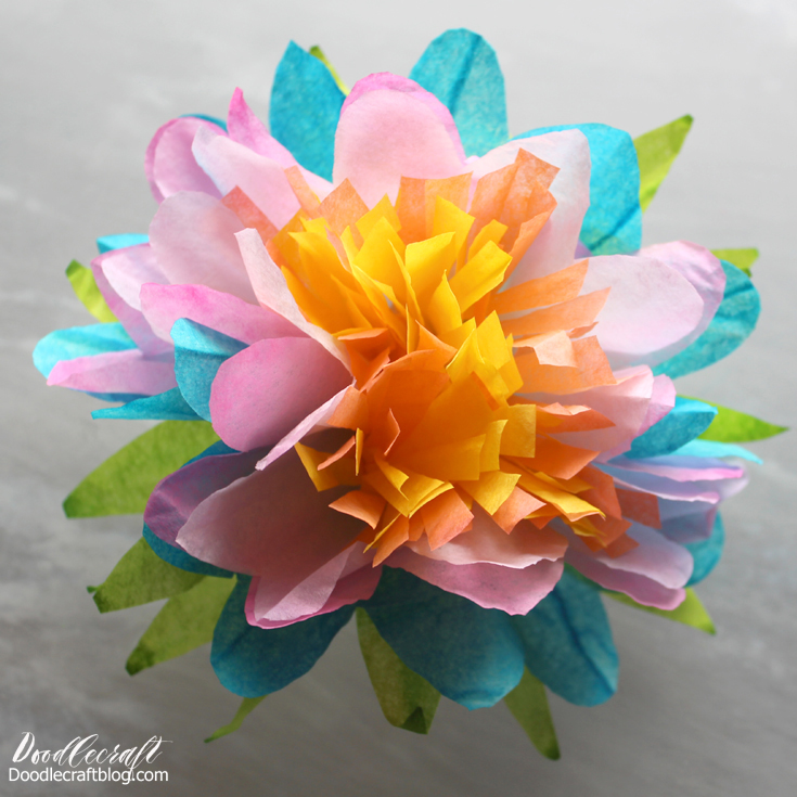 Tropical Spring Dyed Coffee Filter Flower Wreath