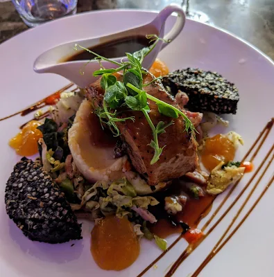West Cork Ireland - Pork belly with Clonakilty black pudding at Indulge