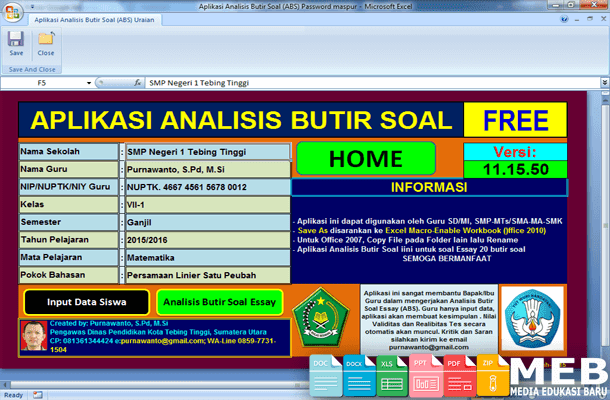 Download analisis butir soal essay dengan excel 07 image