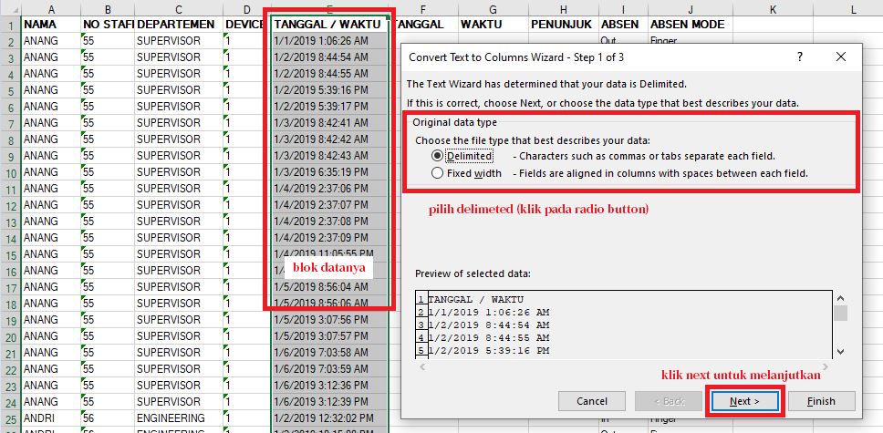 Cara Cepat Memisahkan Data Dari Satu Cell Menjadi Beberapa Cell Di Excel Ketutrare