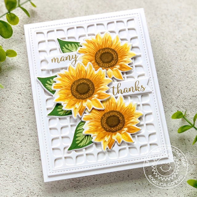 Sunny Studio Stamps: Sunflower Fields Frilly Frames Fancy Frames Thank You Cards by Angelica Conrad Sunny Studio Stamps: Sunflower Fields Frilly Frames Fancy Frames Thank You Cards by Angelica Conrad