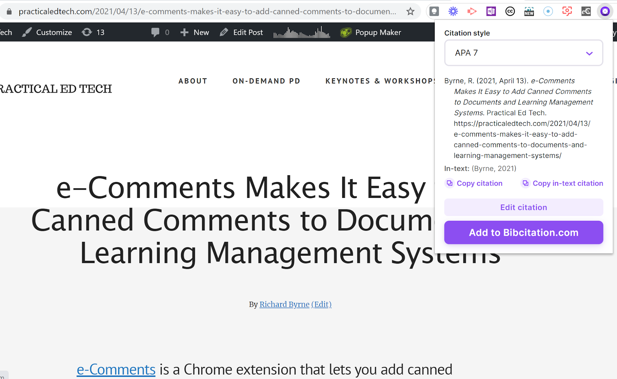 Free Technology for Teachers Bibcitation�s New Chrome
