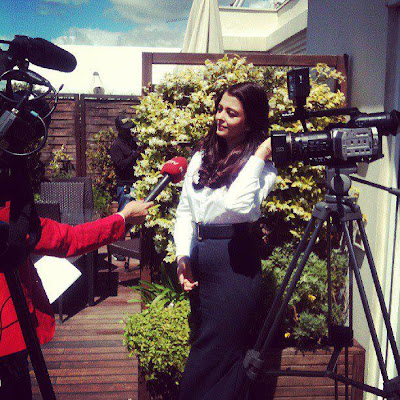 Aishwarya Rai looking gorgeous at Cannes during interview