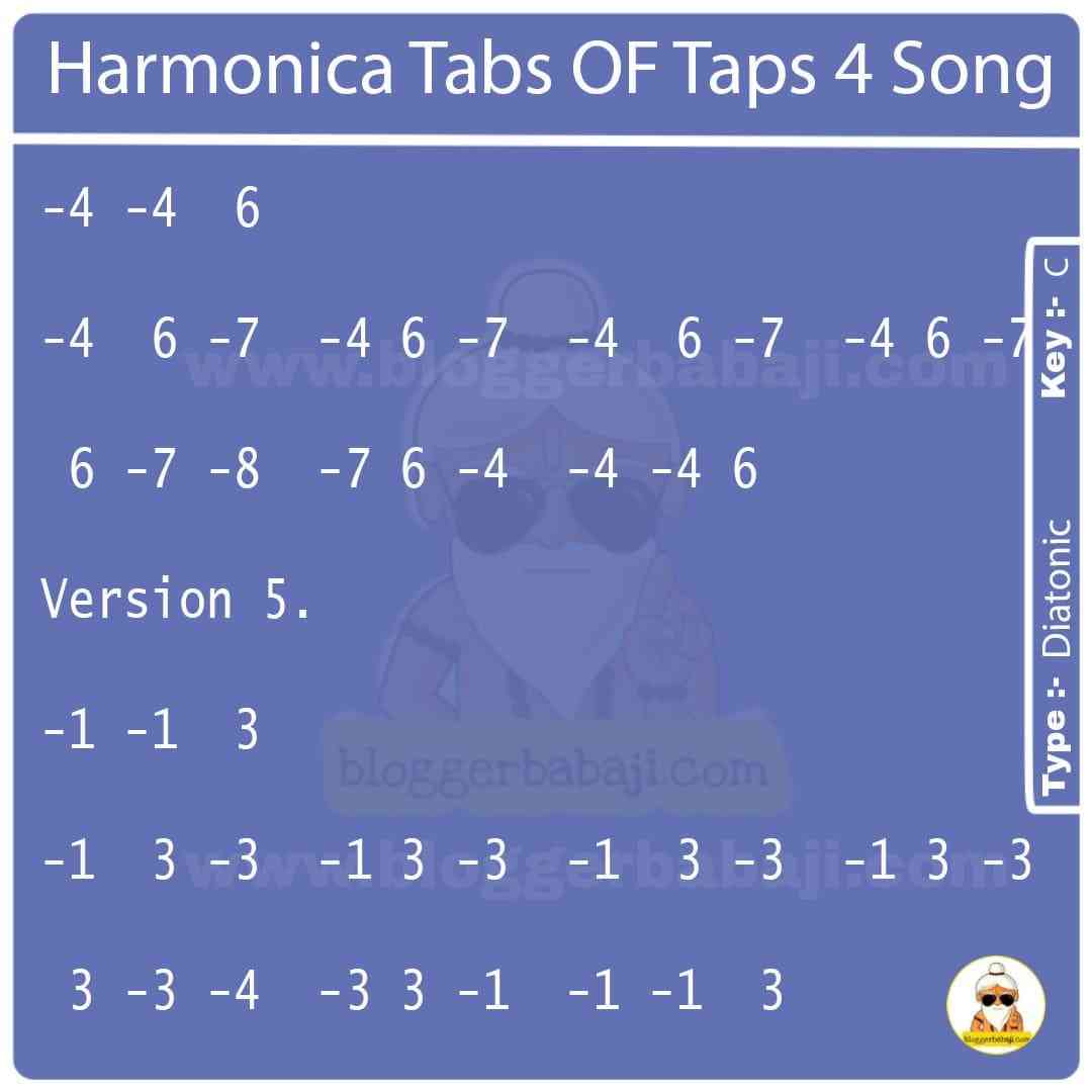 Harmonica Tabs OF Taps 4 Song
