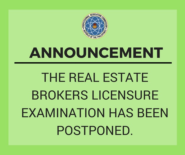 PRC postpones June 2018 Real Estate Broker board exam