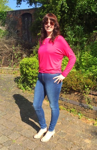 Morgan's Milieu | Magic Jeans!: Photo of Morgan Prince wearing Mango Jeans, pink top and Clarks leather shoes.