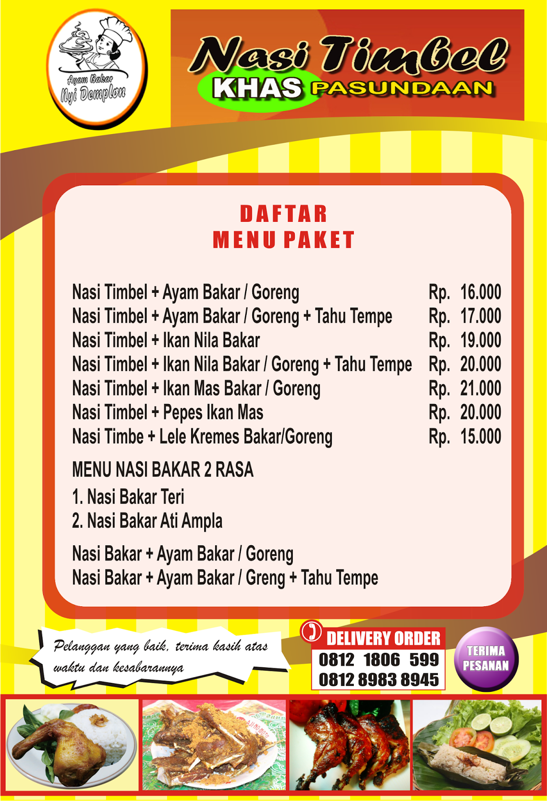 Contoh Desain  Daftar Menu  Makanan  dan Minuman Audyfa 