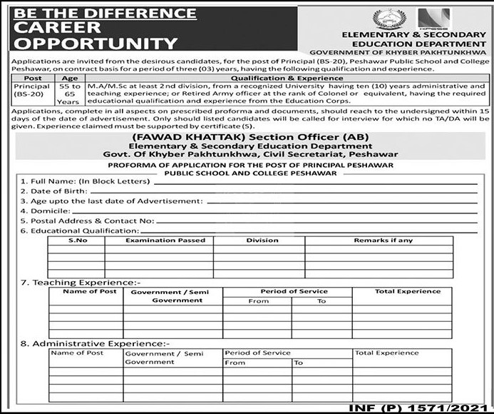 KPK Elementary & Secondary Education Department Jobs 2021 in Pakistan KPK Elementary & Secondary Education Department Jobs 2021 in Pakistan