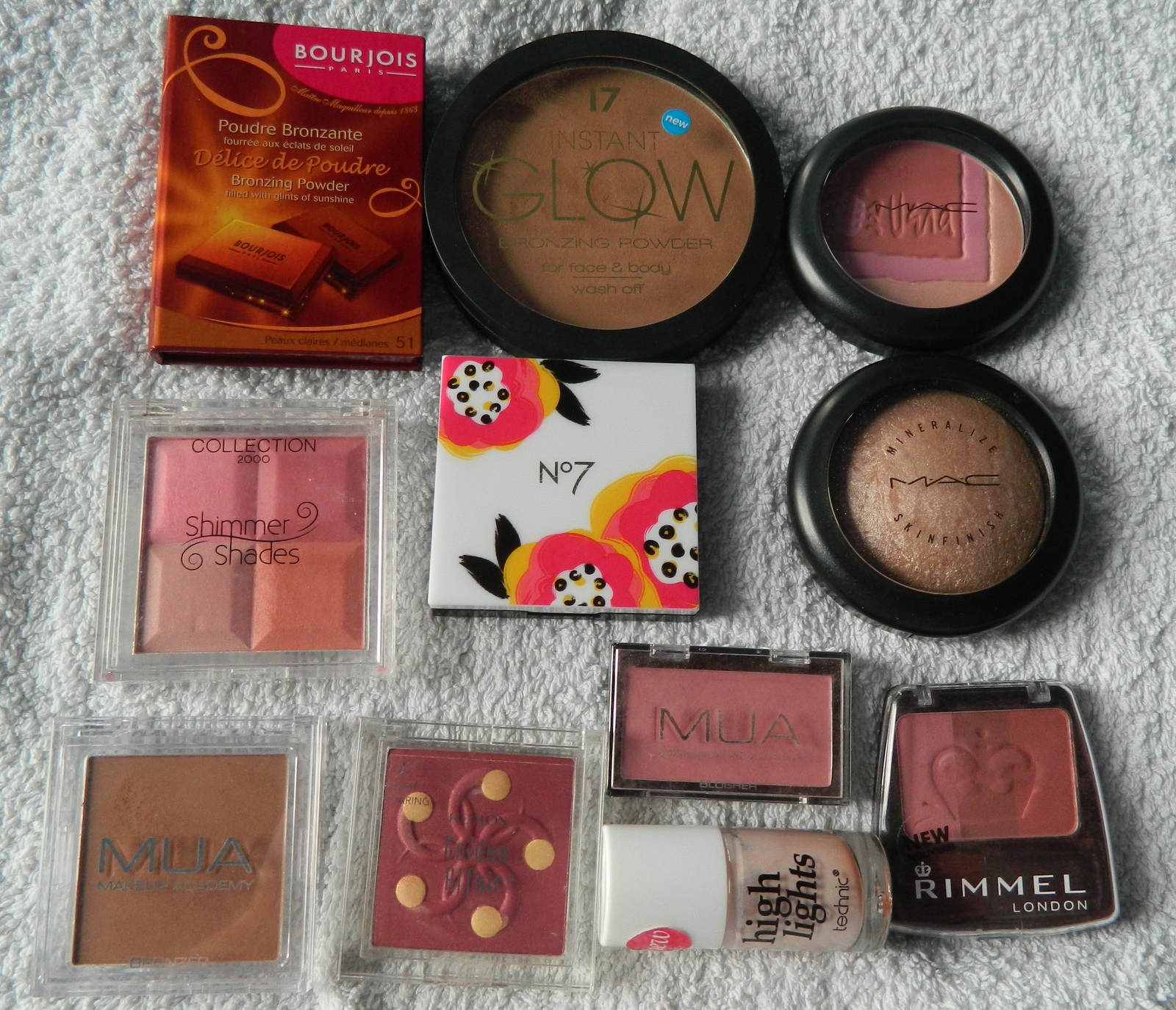 Sugar and Sparkle My Blusher/Bronzer/Highlighter Stash