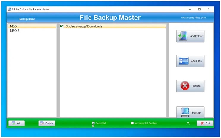 SSuite File Backup Master : Δημιουργήστε αντίγραφα ασφαλείας των δεδομένων σας 