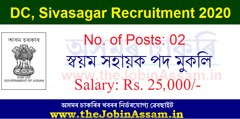 Deputy Commissioner, Sivasagar Recruitment 2020