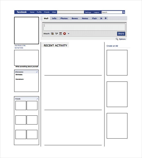 Printable Facebook Template Medical Resume