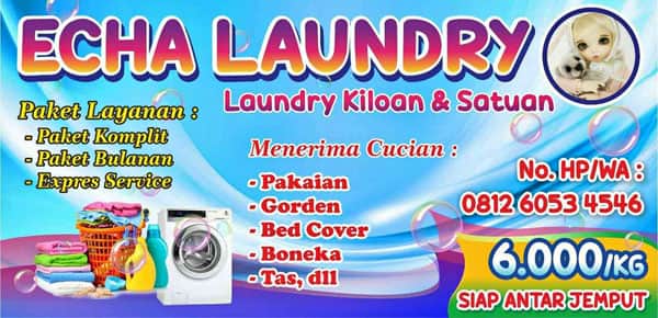 contoh desain spanduk laundry