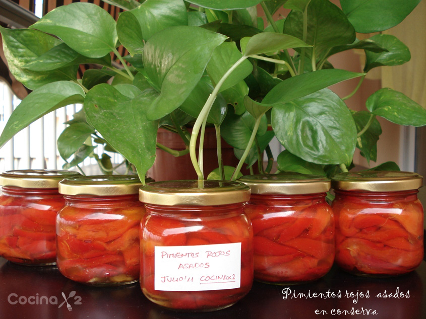 Cocinax2. Las recetas de Laurita.: Pimientos rojos asados en conserva