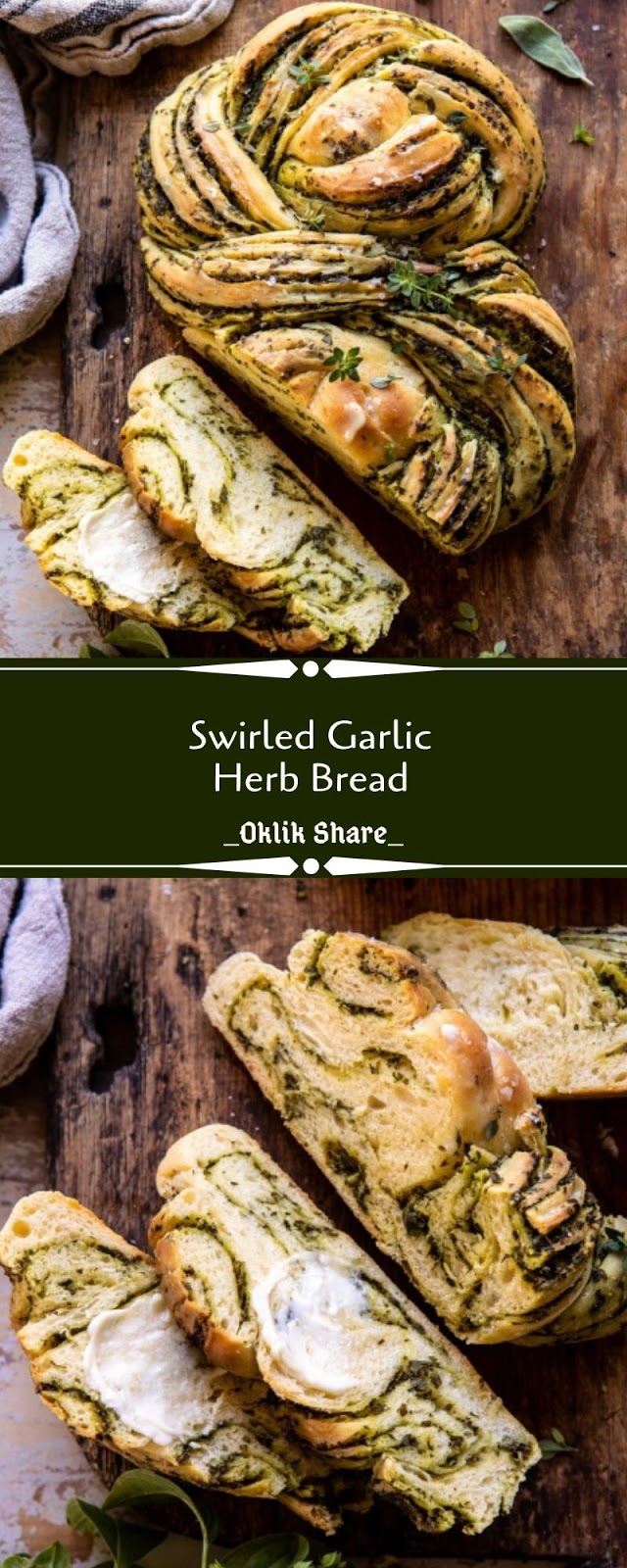 Swirled Garlic Herb Bread