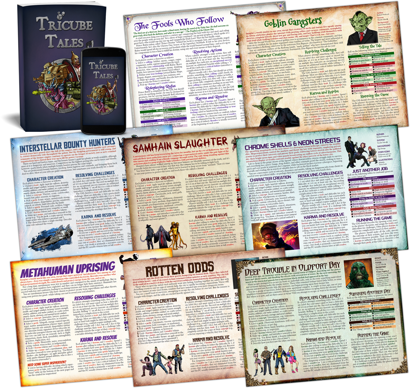 Firefighters (Tricube Tales One-Page RPG) - Zadmar Games, Tricube Tales