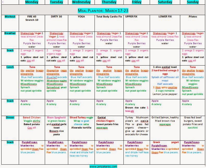 Get Fit Get Spunky: Adversity, You've Got This!: Meal Plan Example; 21 ...