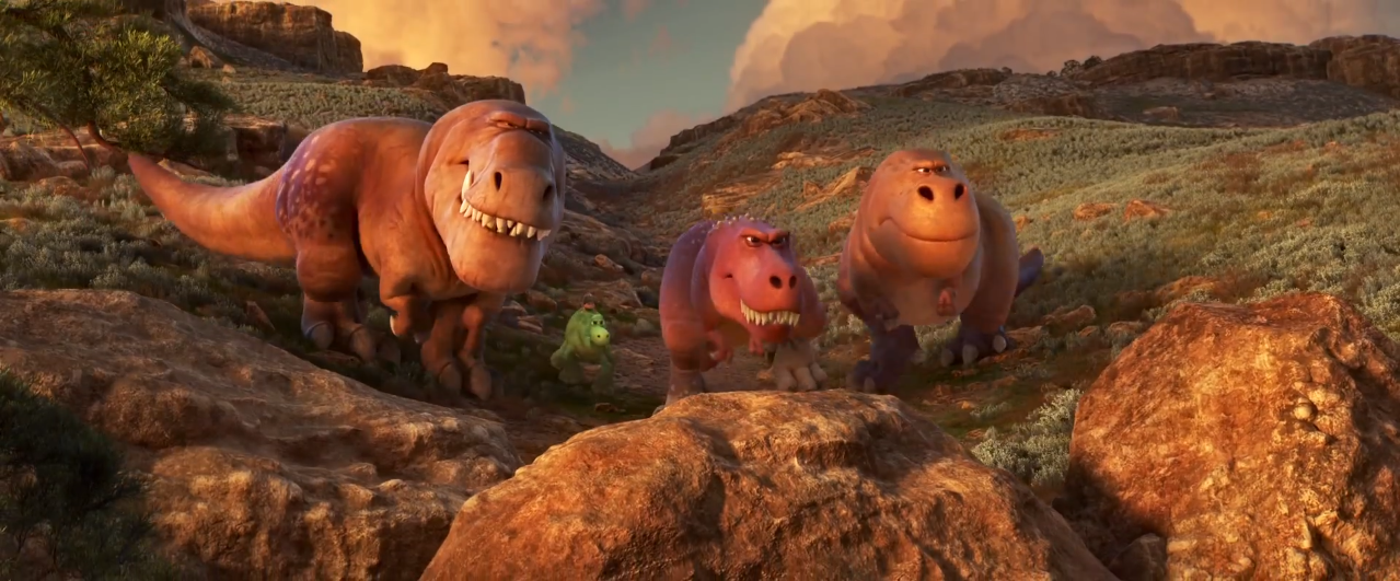 The Good Dinosaur Arlo Meets T Rex Arlo & The T-Rexes Work Together In A New 'The Good Dinosaur' Clip