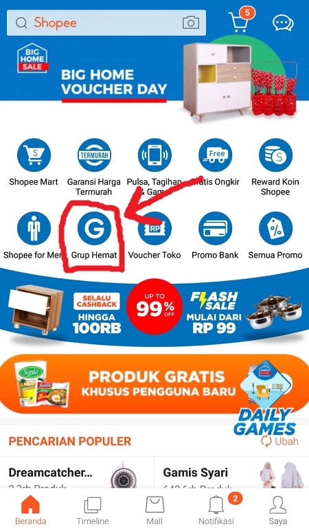 Tekan Menu Grup Hemat Shopee Tekan Menu Grup Hemat Shopee