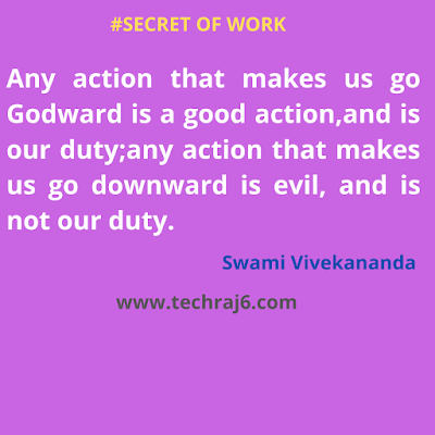 secret of work quotes by Swami Vivekananda