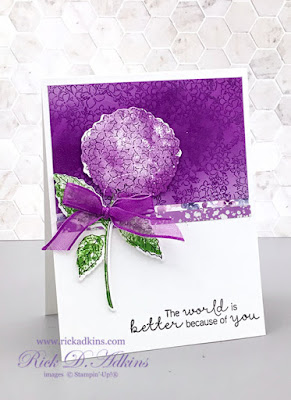 The world is better with you card featuring the Hydrangea Haven bundle from Stampin' Up!, Click here to learn more