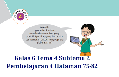 Kunci Jawaban Buku Tematik Tema 4 Kelas 6 Halaman 75, 76, 78, 79, 80, 82 - Koesrow