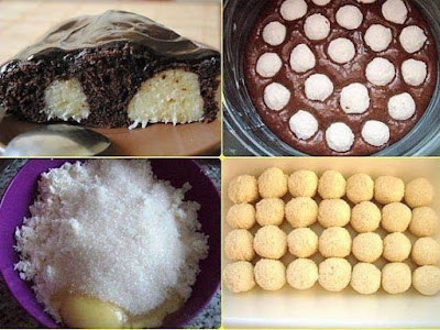 Пирог с творожными шариками и шоколадом Пирог с творожными шариками и шоколадом