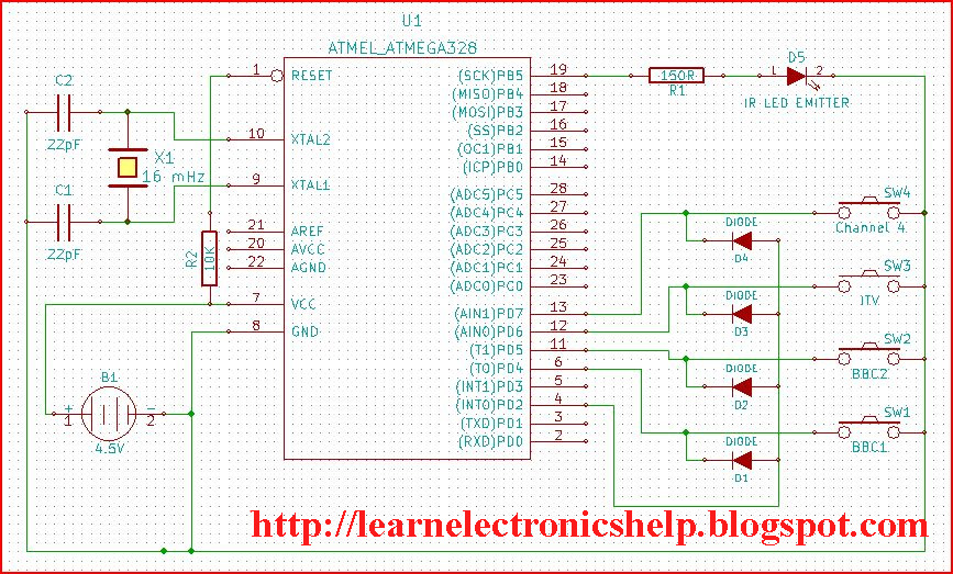 tv remote circuit diagram | Learn Basic Electronics,Circuit Diagram