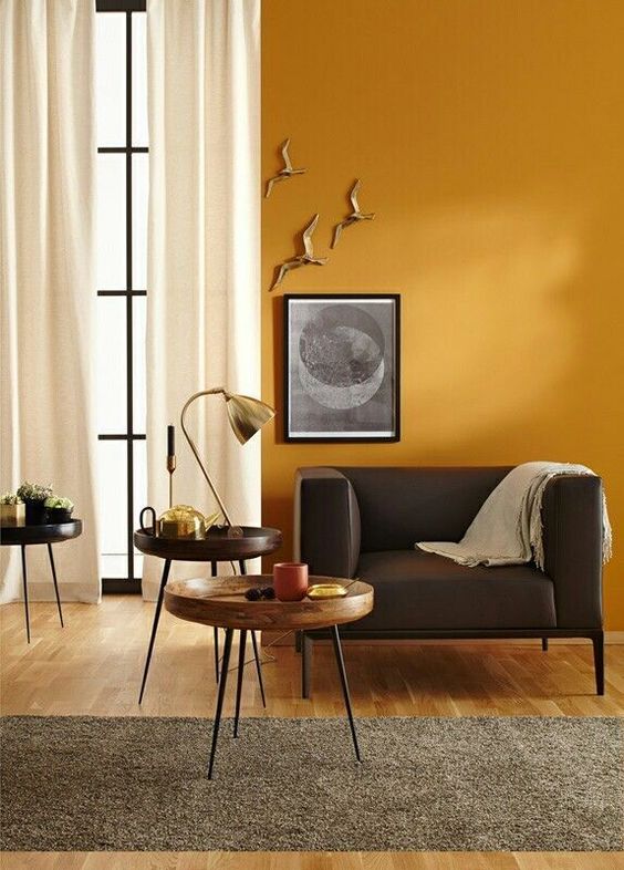 Bright Yellow Living Room Walls We Love / Home Decor & Weddings