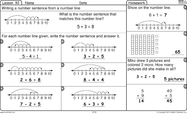 Excel Math: Using Number Lines to Add and Subtract