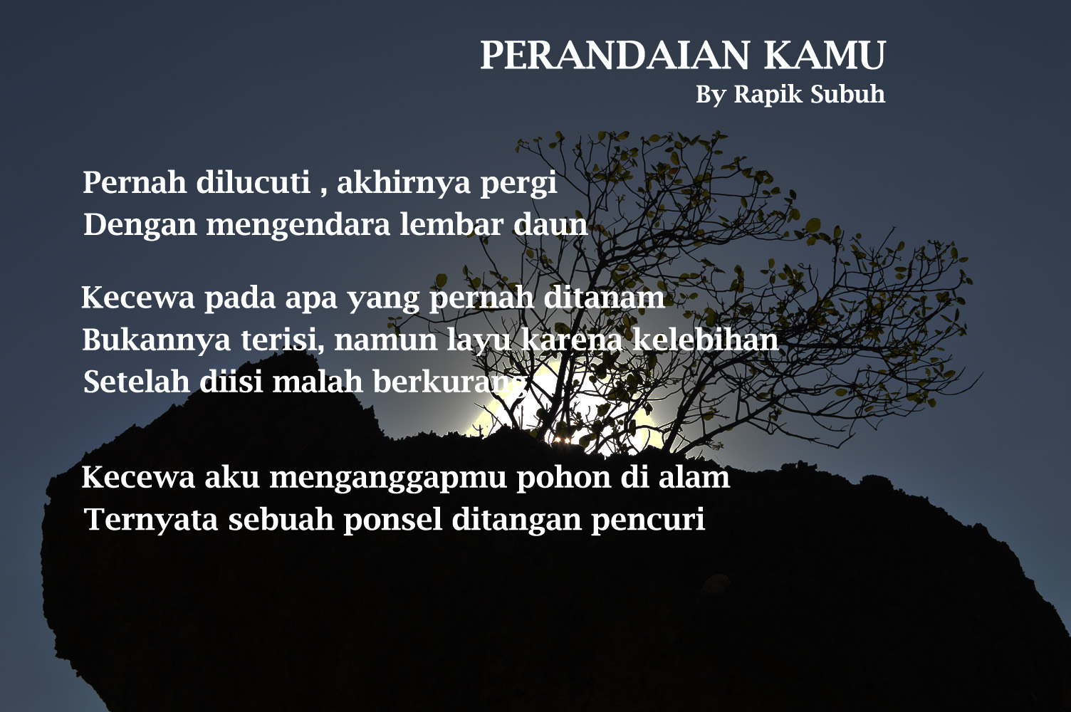 Puisi Cinta Yang Kecewa Kumpulan Puisi