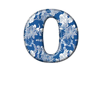Alfabeto Floral en Azul. 