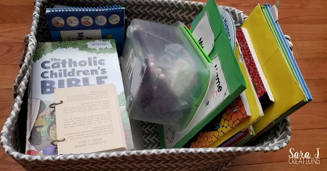 Bible study basket for kids