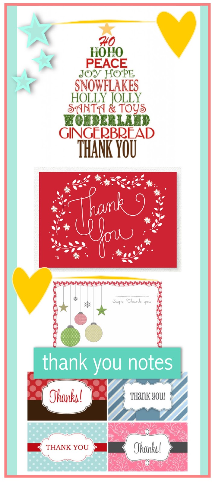 10 Free Printable Christmas Thank You Notes Ausdruckbare  10 Free Printable Christmas Thank You Notes Ausdruckbare