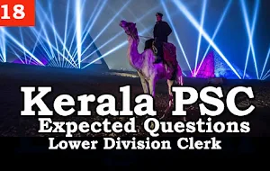 Kerala PSC - Expected/Model Questions for LD Clerk - 18