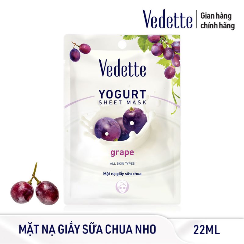 Mặt nạ giấy sữa chua Vedette Nho 22ml