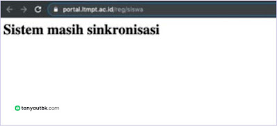 Sistem masih sinkronisasi ltmpt