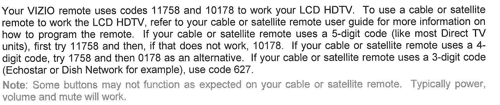 Master Electronics Repair !: VIZIO GV46HDTV - VX37L - REMOTE CONTROL