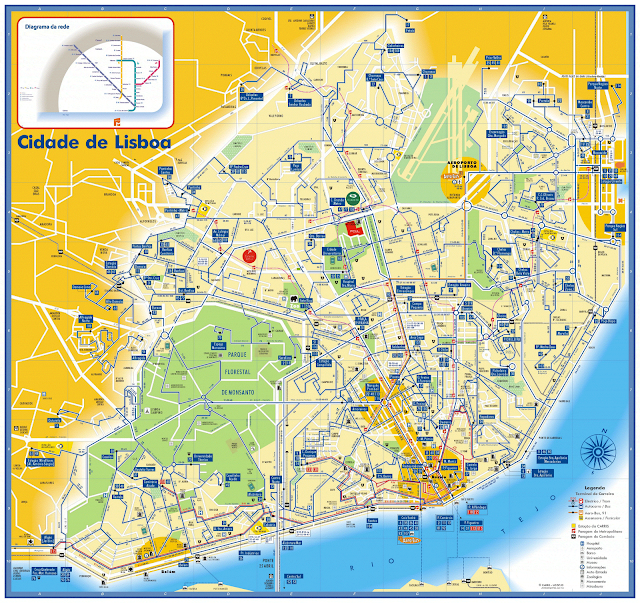 Mapa da cidade de Lisboa – Portugal