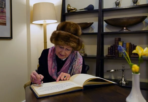 Princess Alexandra attended the Royal Star and Garter Home in Surbiton on their Founders’ Day celebrations. Fur hat