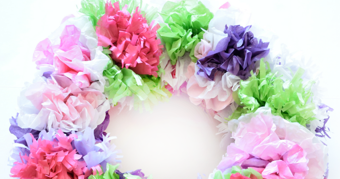 tissue paper flower wreath what can we do with paper and glue tissue paper flower wreath