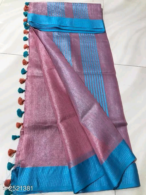 Tissue Linen Saree: ₹1620/- free COD WhatsApp +919730930485
