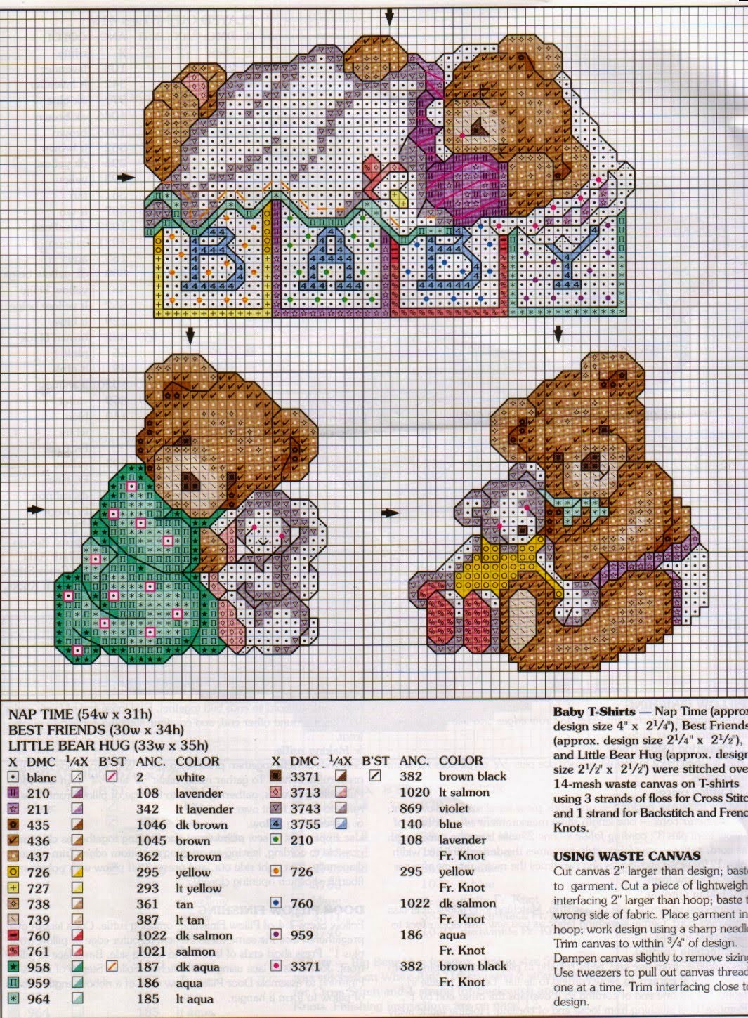 Gráficos de Ponto Cruz: Ursos ponto cruz para bebê