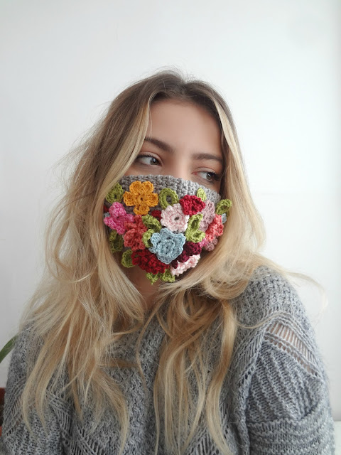 Crochet Flower Face Mask