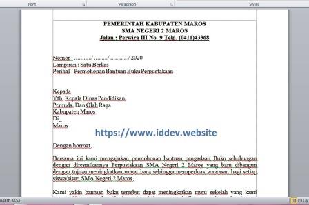 Contoh Surat Permohonan Bantuan Buku 2021 2022id Dev Website Indonesia