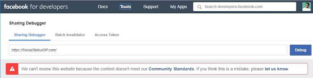 facebook sharing debugger - unblock website url on facebook