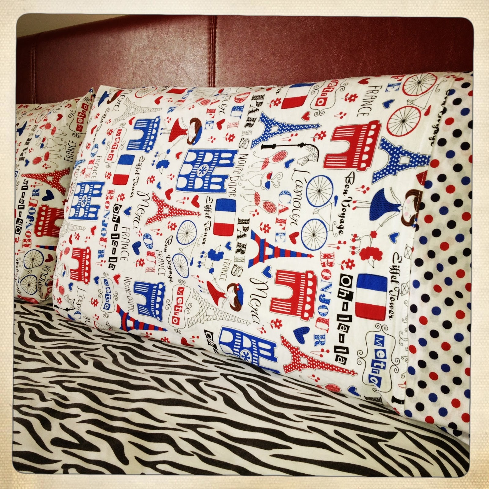 Sew Sew Funky Sew Sew Showoff! Paris Themed Pillowcases