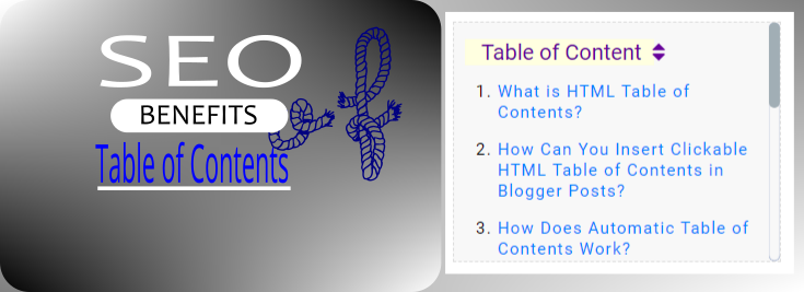 SEO benefits of html table of contents SEO benefits of html table of contents
