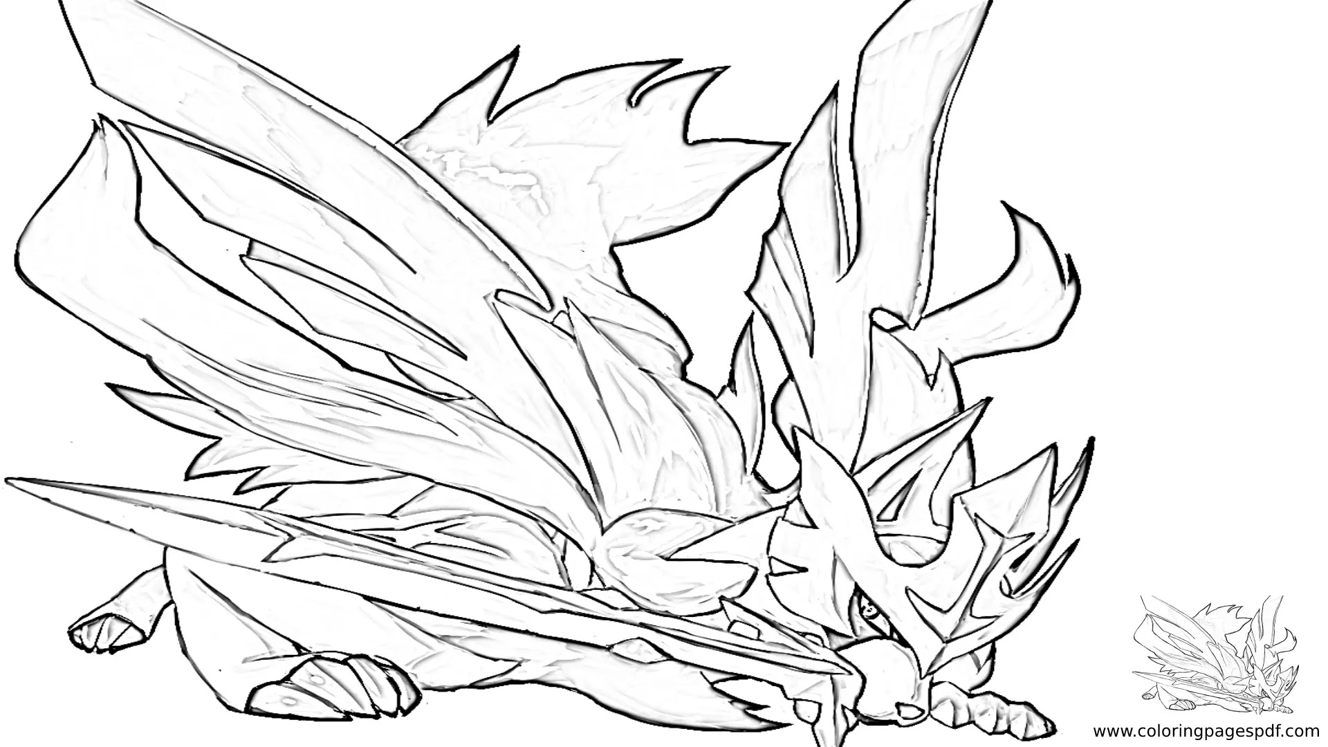 Coloring Page Of Zacian Bowing Down