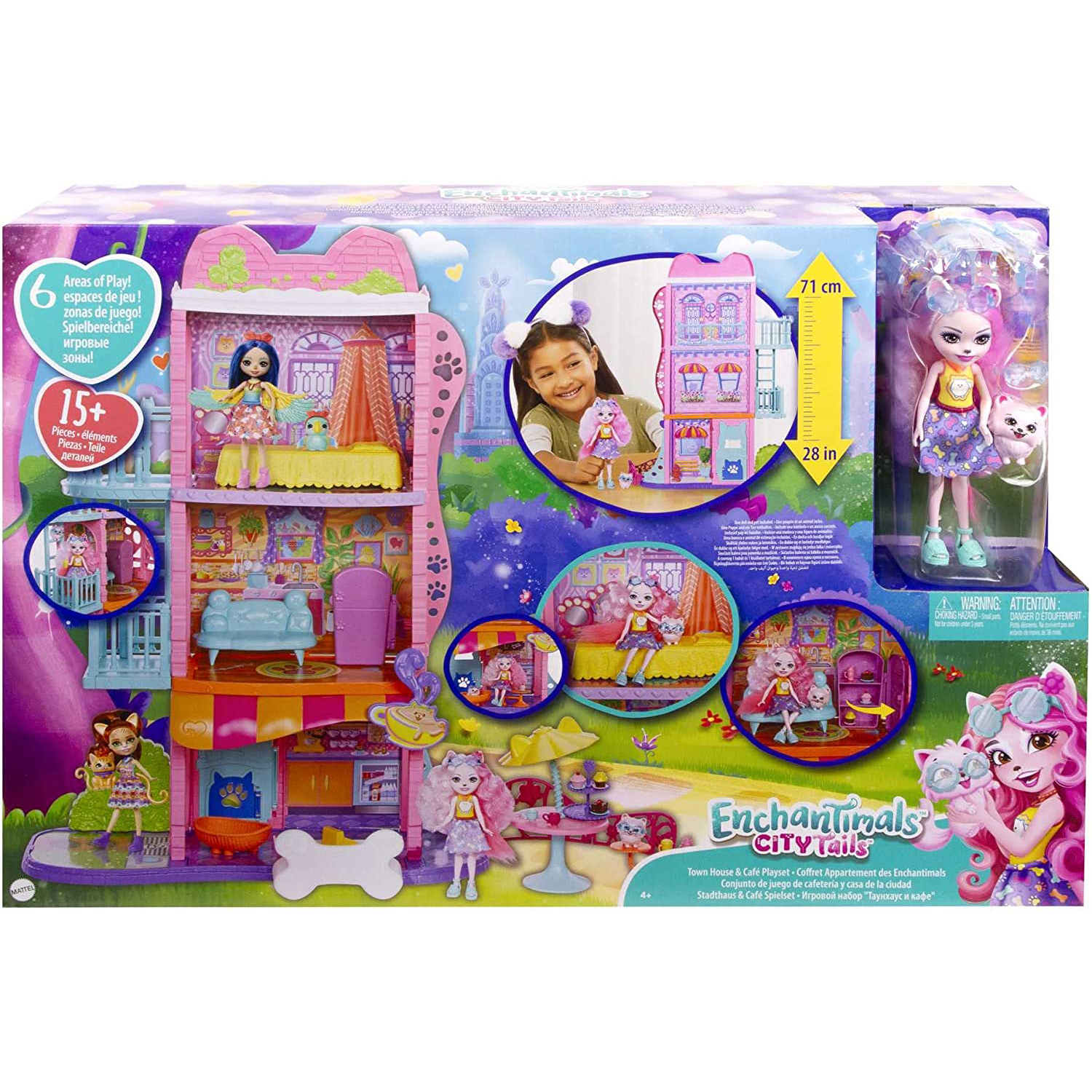 Enchantimals Palmer Pomeranian City Tails Playsets Townhouse and Cafe  Figure The Toy Pool